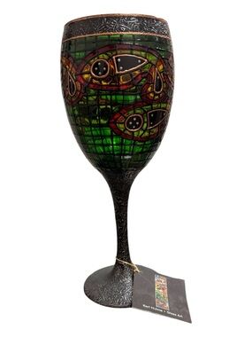 Stained Glass Celtic Water Goblet Wine Chalice Irish Ireland Karl Hulme